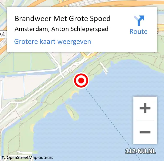 Locatie op kaart van de 112 melding: Brandweer Met Grote Spoed Naar Amsterdam, Anton Schleperspad op 23 juni 2024 14:16