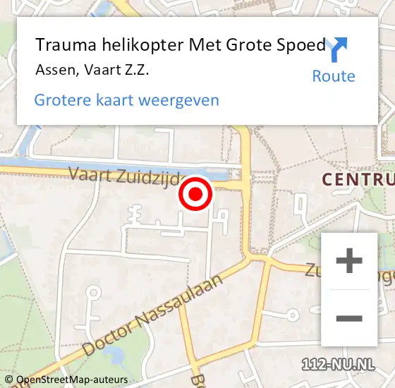 Locatie op kaart van de 112 melding: Trauma helikopter Met Grote Spoed Naar Assen, Vaart Z.Z. op 23 juni 2024 14:40