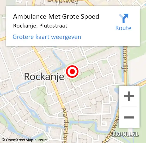 Locatie op kaart van de 112 melding: Ambulance Met Grote Spoed Naar Rockanje, Plutostraat op 23 juni 2024 14:55