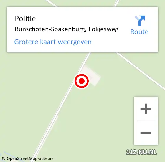 Locatie op kaart van de 112 melding: Politie Bunschoten-Spakenburg, Fokjesweg op 23 juni 2024 15:02