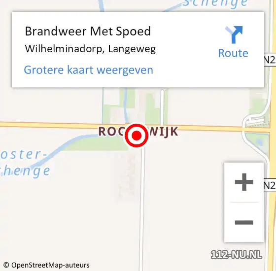 Locatie op kaart van de 112 melding: Brandweer Met Spoed Naar Wilhelminadorp, Langeweg op 23 juni 2024 15:06