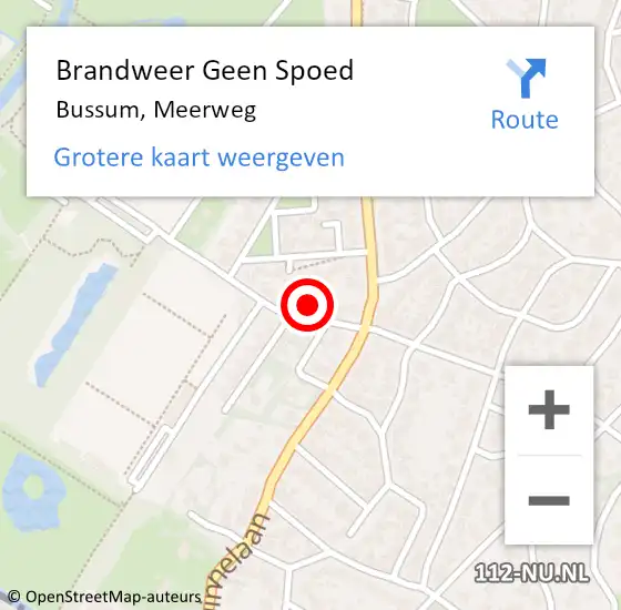 Locatie op kaart van de 112 melding: Brandweer Geen Spoed Naar Bussum, Meerweg op 23 juni 2024 15:07