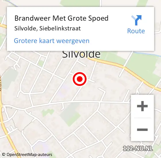 Locatie op kaart van de 112 melding: Brandweer Met Grote Spoed Naar Silvolde, Siebelinkstraat op 23 juni 2024 15:41