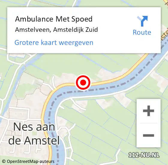 Locatie op kaart van de 112 melding: Ambulance Met Spoed Naar Amstelveen, Amsteldijk Zuid op 23 juni 2024 15:53