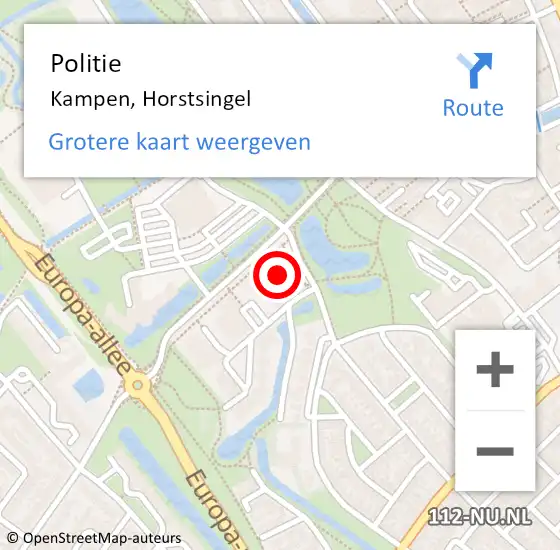 Locatie op kaart van de 112 melding: Politie Kampen, Horstsingel op 23 juni 2024 16:00