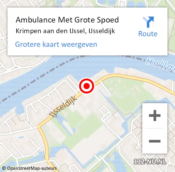 Locatie op kaart van de 112 melding: Ambulance Met Grote Spoed Naar Krimpen aan den IJssel, IJsseldijk op 23 juni 2024 16:28
