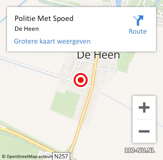 Locatie op kaart van de 112 melding: Politie Met Spoed Naar De Heen op 23 juni 2024 16:53