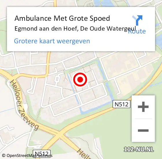 Locatie op kaart van de 112 melding: Ambulance Met Grote Spoed Naar Egmond aan den Hoef, De Oude Watergeul op 23 juni 2024 16:56