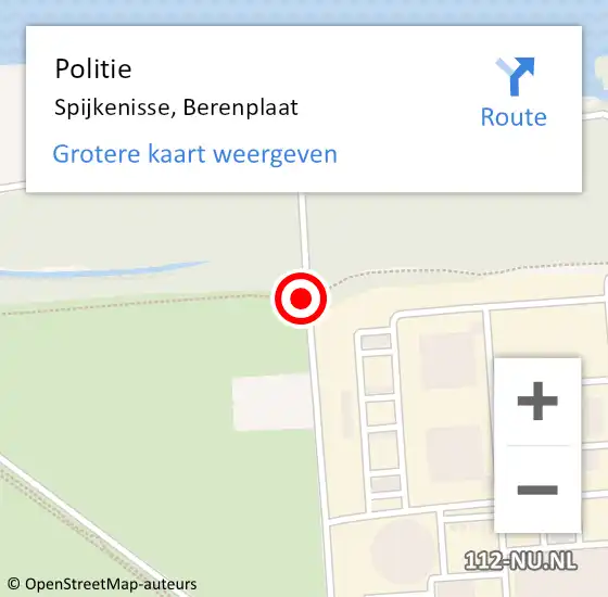 Locatie op kaart van de 112 melding: Politie Spijkenisse, Berenplaat op 23 juni 2024 17:08