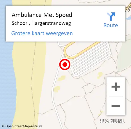 Locatie op kaart van de 112 melding: Ambulance Met Spoed Naar Schoorl, Hargerstrandweg op 23 juni 2024 17:19