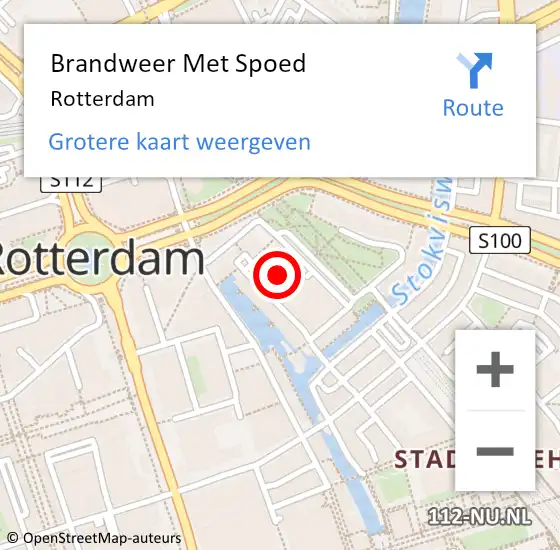 Locatie op kaart van de 112 melding: Brandweer Met Spoed Naar Rotterdam op 23 juni 2024 17:53