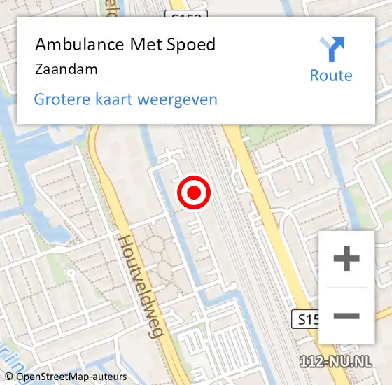 Locatie op kaart van de 112 melding: Ambulance Met Spoed Naar Zaandam op 23 juni 2024 17:54