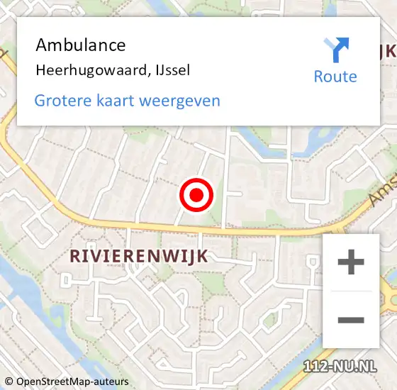 Locatie op kaart van de 112 melding: Ambulance Heerhugowaard, IJssel op 23 juni 2024 18:08