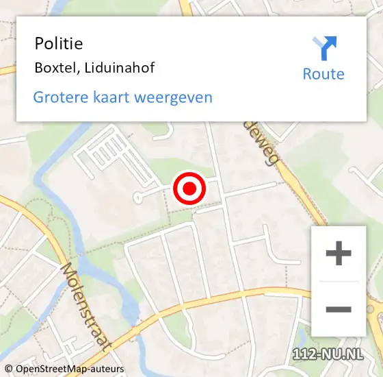 Locatie op kaart van de 112 melding: Politie Boxtel, Liduinahof op 23 juni 2024 18:20