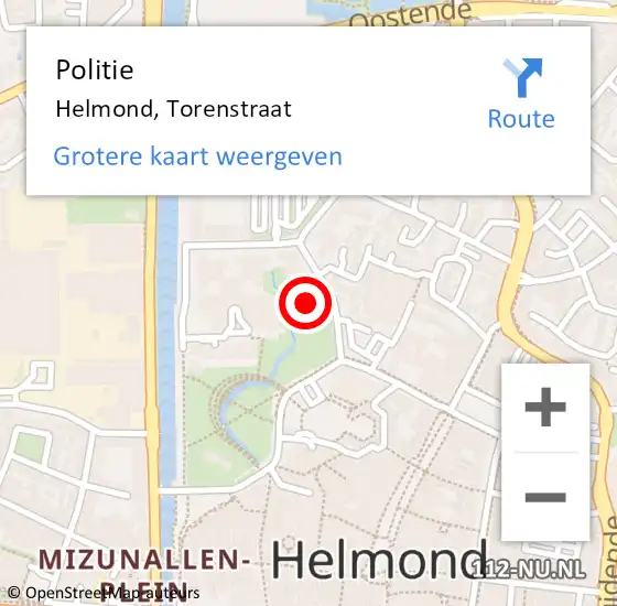 Locatie op kaart van de 112 melding: Politie Helmond, Torenstraat op 23 juni 2024 18:34