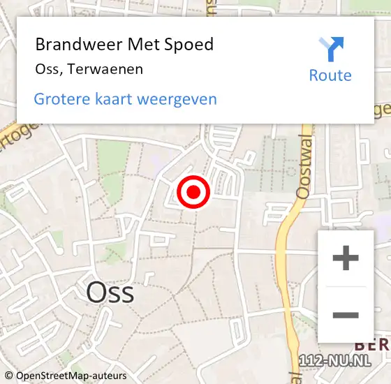 Locatie op kaart van de 112 melding: Brandweer Met Spoed Naar Oss, Terwaenen op 23 juni 2024 19:09