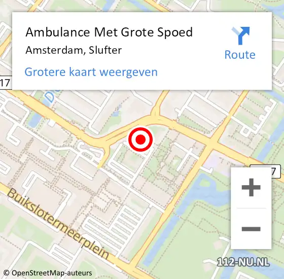 Locatie op kaart van de 112 melding: Ambulance Met Grote Spoed Naar Amsterdam, Slufter op 23 juni 2024 19:50