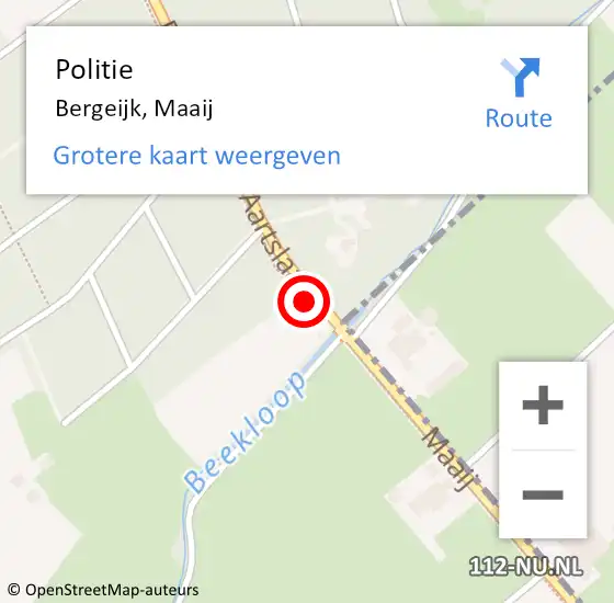 Locatie op kaart van de 112 melding: Politie Bergeijk, Maaij op 23 juni 2024 19:51