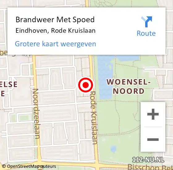 Locatie op kaart van de 112 melding: Brandweer Met Spoed Naar Eindhoven, Rode Kruislaan op 23 juni 2024 19:52