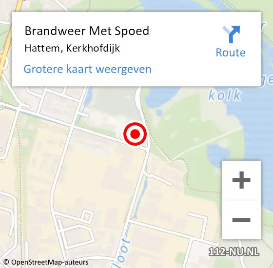 Locatie op kaart van de 112 melding: Brandweer Met Spoed Naar Hattem, Kerkhofdijk op 23 juni 2024 20:07