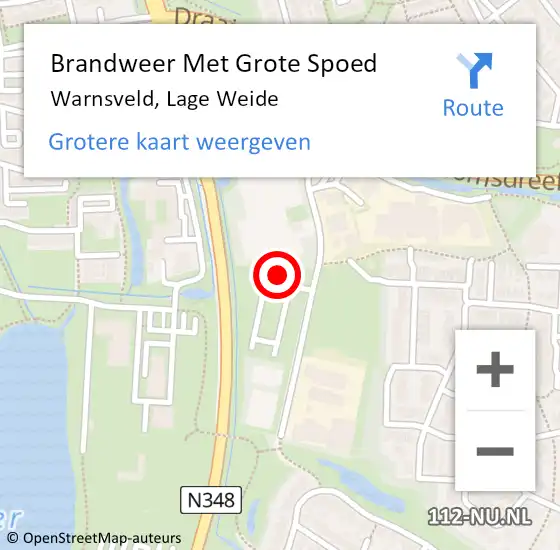 Locatie op kaart van de 112 melding: Brandweer Met Grote Spoed Naar Warnsveld, Lage Weide op 23 juni 2024 20:11