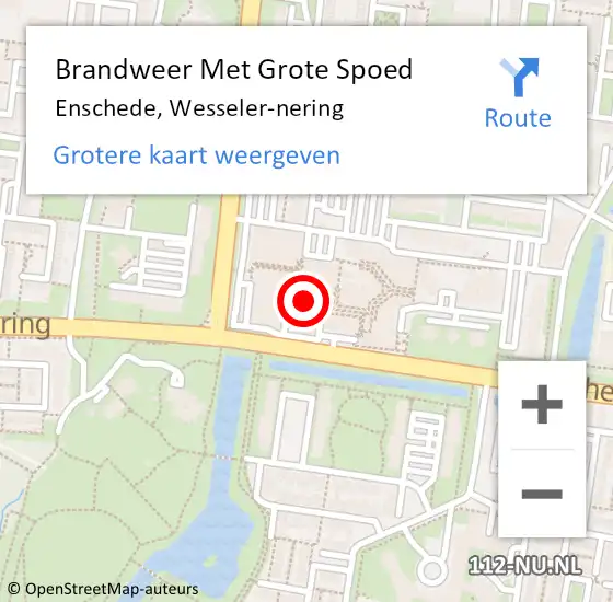 Locatie op kaart van de 112 melding: Brandweer Met Grote Spoed Naar Enschede, Wesseler-nering op 23 juni 2024 20:36