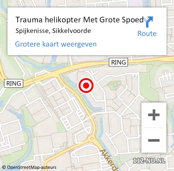 Locatie op kaart van de 112 melding: Trauma helikopter Met Grote Spoed Naar Spijkenisse, Sikkelvoorde op 23 juni 2024 20:41