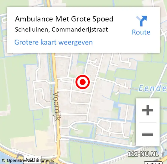 Locatie op kaart van de 112 melding: Ambulance Met Grote Spoed Naar Schelluinen, Commanderijstraat op 23 juni 2024 20:52