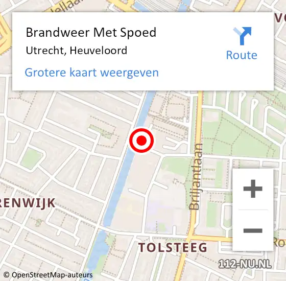 Locatie op kaart van de 112 melding: Brandweer Met Spoed Naar Utrecht, Heuveloord op 23 juni 2024 21:10