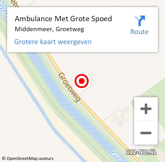 Locatie op kaart van de 112 melding: Ambulance Met Grote Spoed Naar Middenmeer, Groetweg op 23 juni 2024 21:19