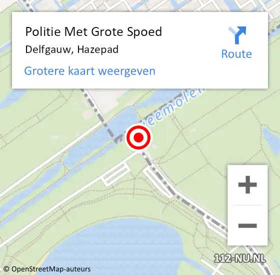 Locatie op kaart van de 112 melding: Politie Met Grote Spoed Naar Delfgauw, Hazepad op 23 juni 2024 21:27