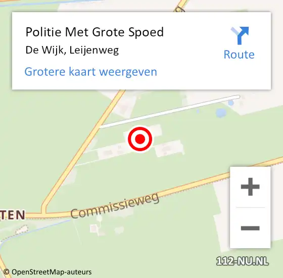 Locatie op kaart van de 112 melding: Politie Met Grote Spoed Naar De Wijk, Leijenweg op 23 juni 2024 21:52