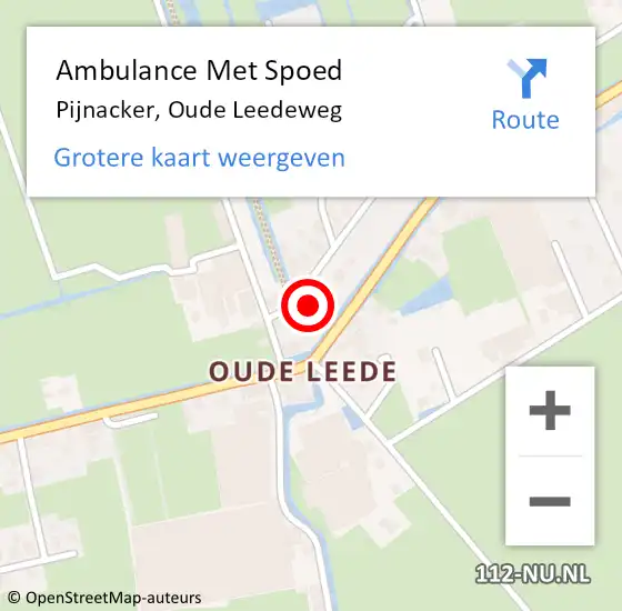 Locatie op kaart van de 112 melding: Ambulance Met Spoed Naar Pijnacker, Oude Leedeweg op 23 juni 2024 22:02