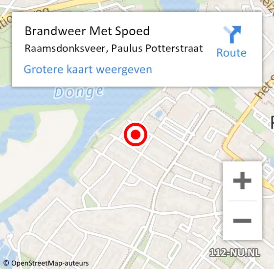 Locatie op kaart van de 112 melding: Brandweer Met Spoed Naar Raamsdonksveer, Paulus Potterstraat op 23 juni 2024 22:34