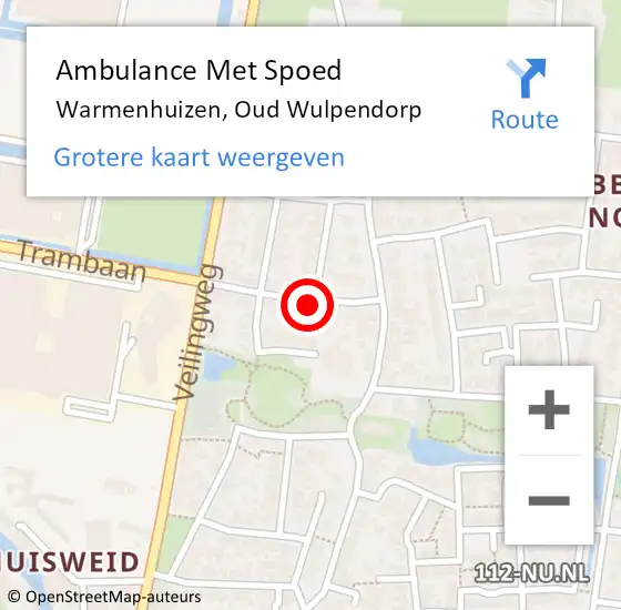 Locatie op kaart van de 112 melding: Ambulance Met Spoed Naar Warmenhuizen, Oud Wulpendorp op 23 juni 2024 22:52