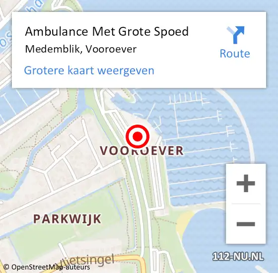Locatie op kaart van de 112 melding: Ambulance Met Grote Spoed Naar Medemblik, Vooroever op 23 juni 2024 23:01