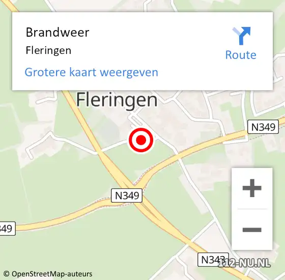 Locatie op kaart van de 112 melding: Brandweer Fleringen op 23 juni 2024 23:34