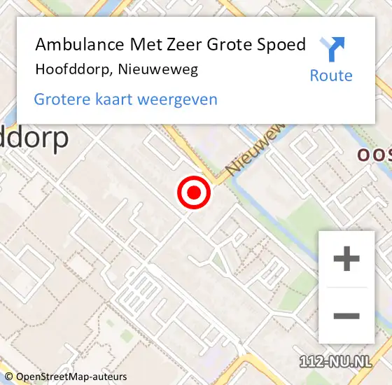 Locatie op kaart van de 112 melding: Ambulance Met Zeer Grote Spoed Naar Hoofddorp, Nieuweweg op 23 juni 2024 23:42