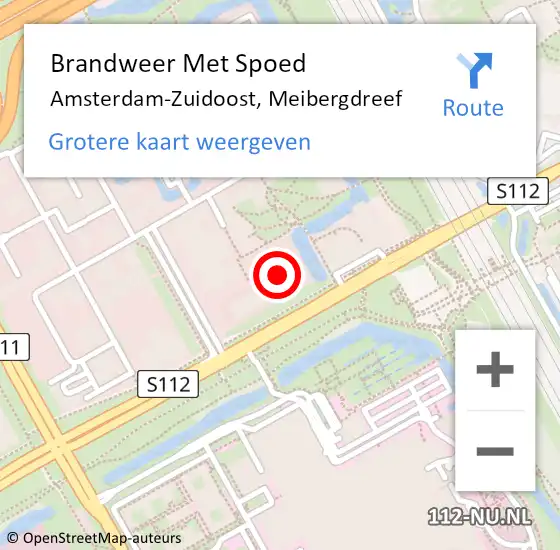 Locatie op kaart van de 112 melding: Brandweer Met Spoed Naar Amsterdam, Meibergdreef op 24 juni 2024 00:16