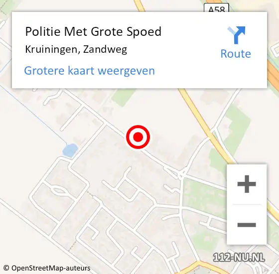 Locatie op kaart van de 112 melding: Politie Met Grote Spoed Naar Kruiningen, Zandweg op 24 juni 2024 00:20