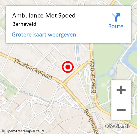 Locatie op kaart van de 112 melding: Ambulance Met Spoed Naar Barneveld op 24 juni 2024 00:26