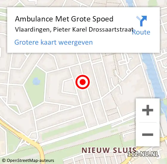 Locatie op kaart van de 112 melding: Ambulance Met Grote Spoed Naar Vlaardingen, Pieter Karel Drossaartstraat op 24 juni 2024 01:20