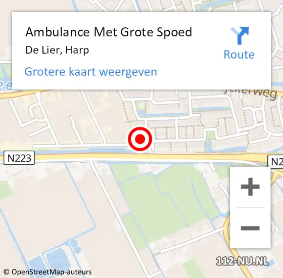 Locatie op kaart van de 112 melding: Ambulance Met Grote Spoed Naar De Lier, Harp op 24 juni 2024 02:21