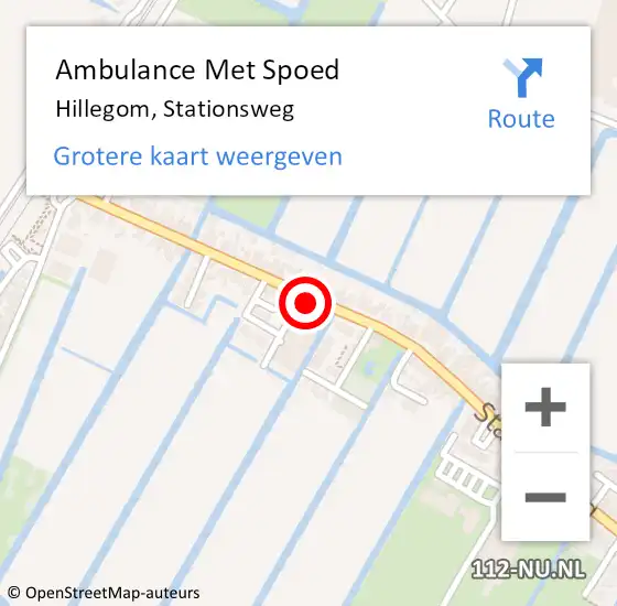 Locatie op kaart van de 112 melding: Ambulance Met Spoed Naar Hillegom, Stationsweg op 24 juni 2024 02:39