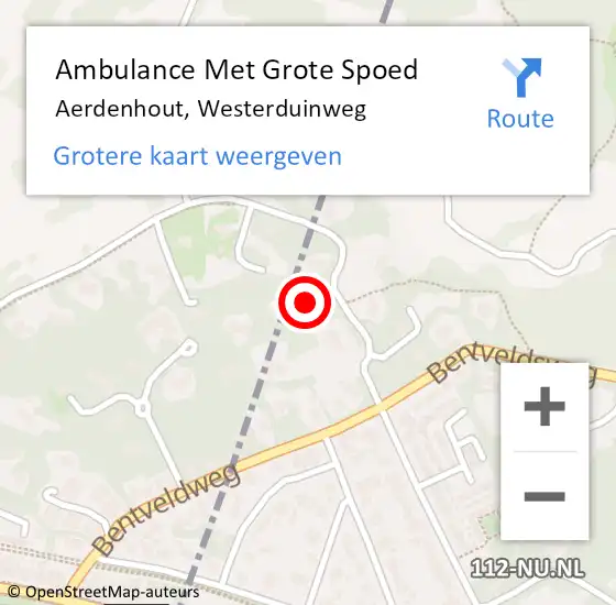 Locatie op kaart van de 112 melding: Ambulance Met Grote Spoed Naar Aerdenhout, Westerduinweg op 24 juni 2024 03:31