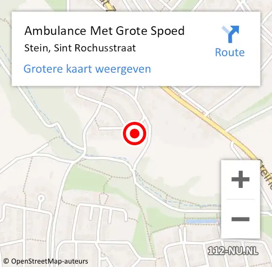 Locatie op kaart van de 112 melding: Ambulance Met Grote Spoed Naar Stein, Sint Rochusstraat op 17 oktober 2013 09:23