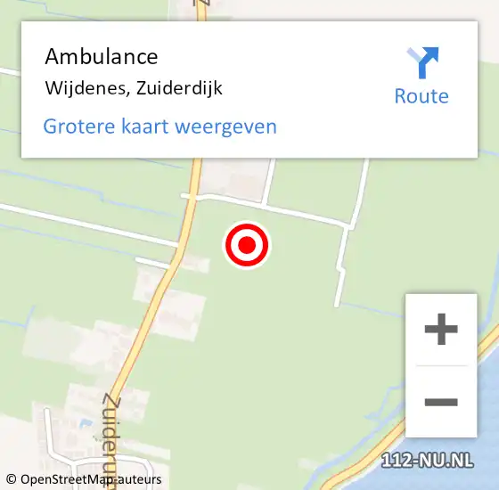 Locatie op kaart van de 112 melding: Ambulance Wijdenes, Zuiderdijk op 24 juni 2024 05:32