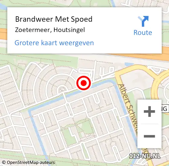 Locatie op kaart van de 112 melding: Brandweer Met Spoed Naar Zoetermeer, Houtsingel op 24 juni 2024 07:12