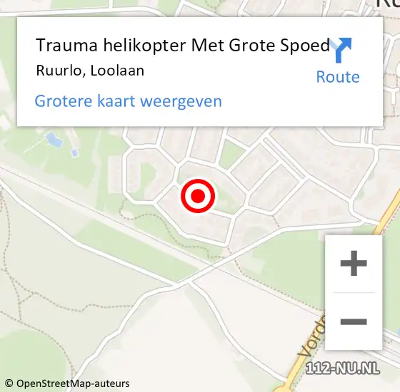 Locatie op kaart van de 112 melding: Trauma helikopter Met Grote Spoed Naar Ruurlo, Loolaan op 24 juni 2024 07:41