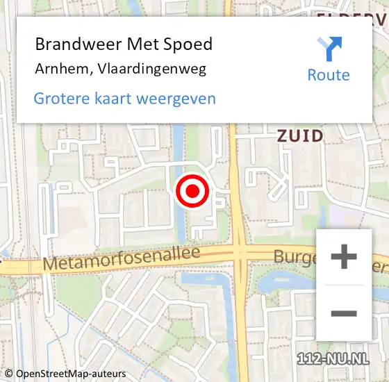 Locatie op kaart van de 112 melding: Brandweer Met Spoed Naar Arnhem, Vlaardingenweg op 24 juni 2024 07:42